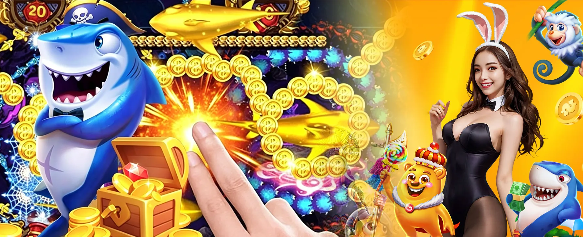 Hero image showing a vibrant online casino interface with registration form elements and golden coins, symbolizing easy and rewarding playtime registration in the Philippines.
